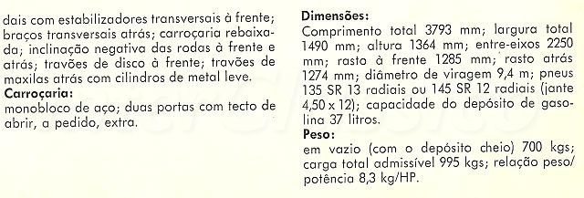 Características do NSU TTS