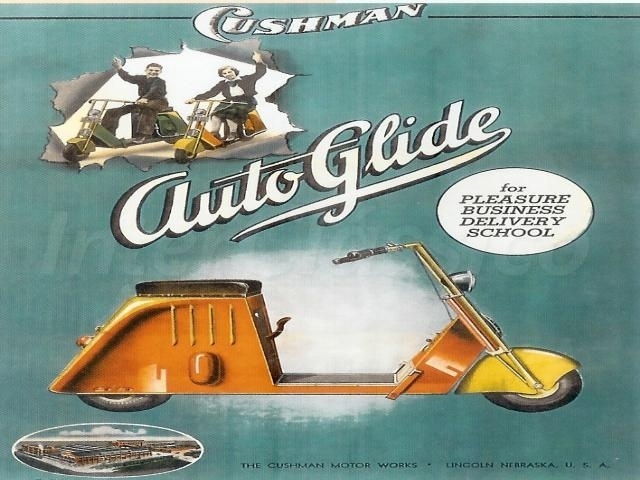 Anuncio da Cushman auto-glide de 1937