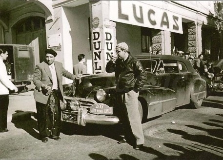 Chegada a Monte Carlo, com Manuel Nunes Santos em Oldsmobile - 1951