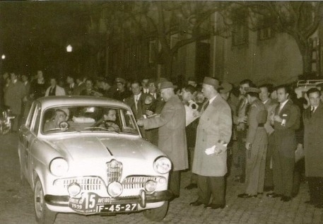 Com Baptista dos Santos em Alfa-Romeo Giullietta 1300. – 1961 Vencedores absolutos do Campeonato Nacional de Condutores, Turismo