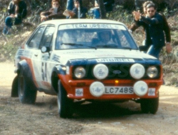 Em Escort RS 1800 com 280 CV, preparado por Tony Maslen no Rallie de Portugal 1980 com José Nobre, 